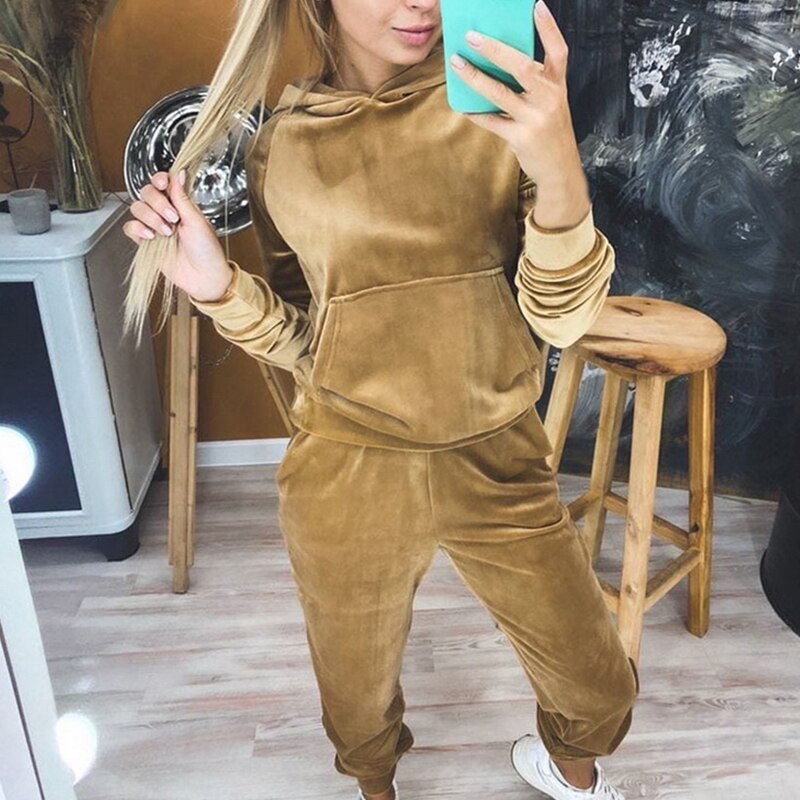 LOOZYKIT automne velours survêtement femmes velours ensemble survêtement ensembles hiver velours costume deux pièces ensemble femmes 2 pièces tenues