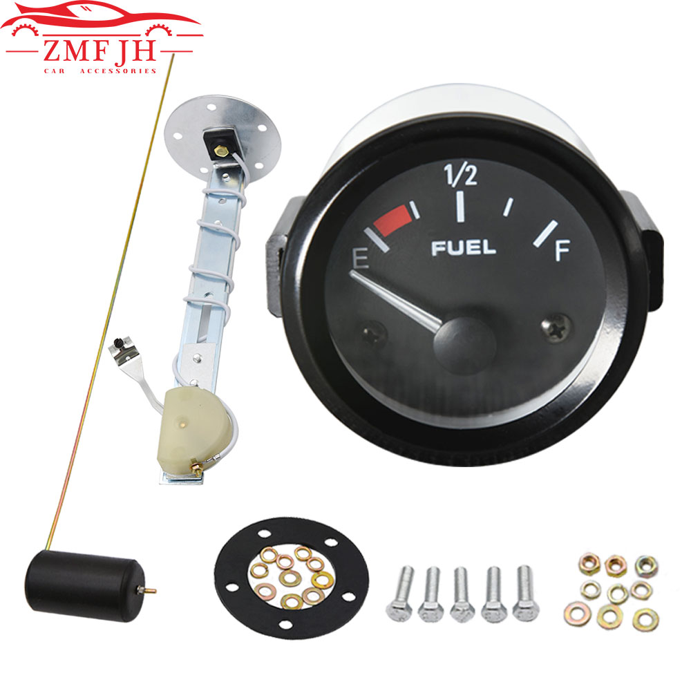 Kraftstoff Messgerät 2 &quot;52mm Kraftstoff eben Messgerät Auto Meter mit Kraftstoff schweben Sensor Weiß LED Licht Schwarz Felge Automobil Messgeräte 12V Auto Messgerät