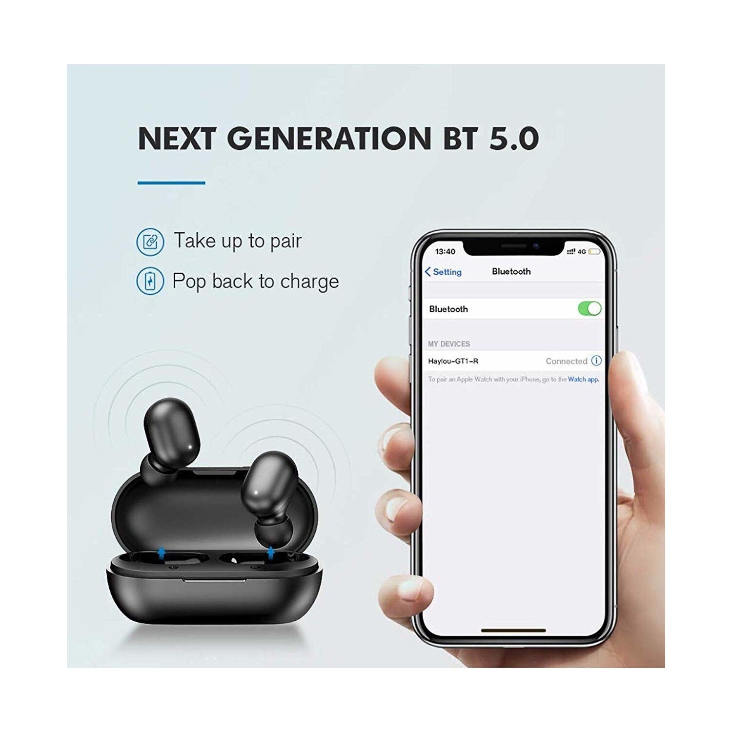 Haylou – écouteurs intra-auriculaires sans fil Bluetooth 5. HD, stéréo, commande tactile, noir, GT1 TWS