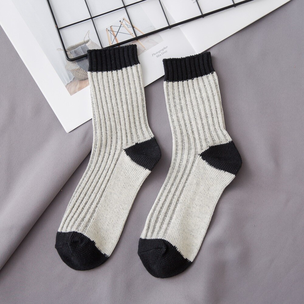 Kvinnor tubstrumpor bomull tjock nål stava färg höst och vinter strumpor kvinnlig koreansk japansk stil 185: 05