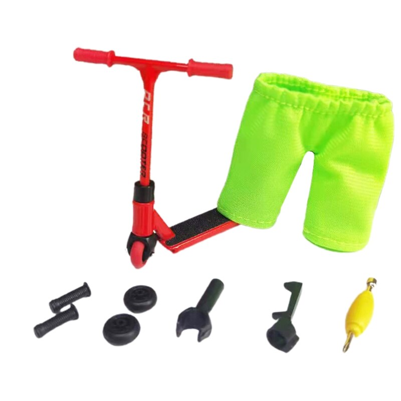 Mini trottinette à doigt, jouet interactif, Gadget, activité sensorielle, pour les tout-petits, Kit de Skateboard, lot de 10 pièces: Red