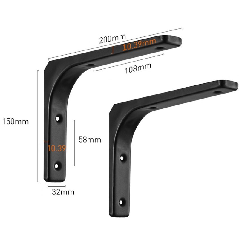 2Pcs L Bracket Heavy Duty Floating Shelf Bracket Corner Brace Support 62KD: D