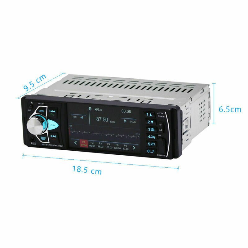 4.1'' Single 1DIN Car Stereo MP5 MP3 Player Bluetooth FM Radio USB AUX + Camera