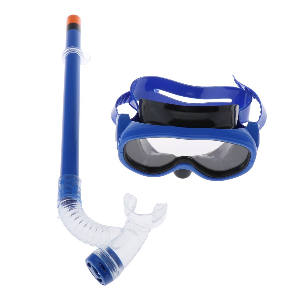 Kind Zwemmen Anti-Fog Bril Kids Duiken Masker & Ontluchter Pijp Onderwater Camera Duikbril Scuba Snorkel Zwembril: Dark Blue 140x75mm