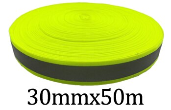 Reflektierende Gurtband Band Weben Rohrleitungen Wasserhähne Stoff Band Warnung mit helle reflektierende Film: 3cmx50m  Gelb