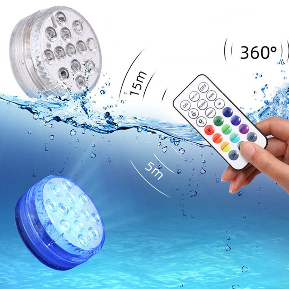 Bad spa fest med fjernbetjening nedsænket led lys lys boligindretning have undervands pool badekar til akvarium rgb