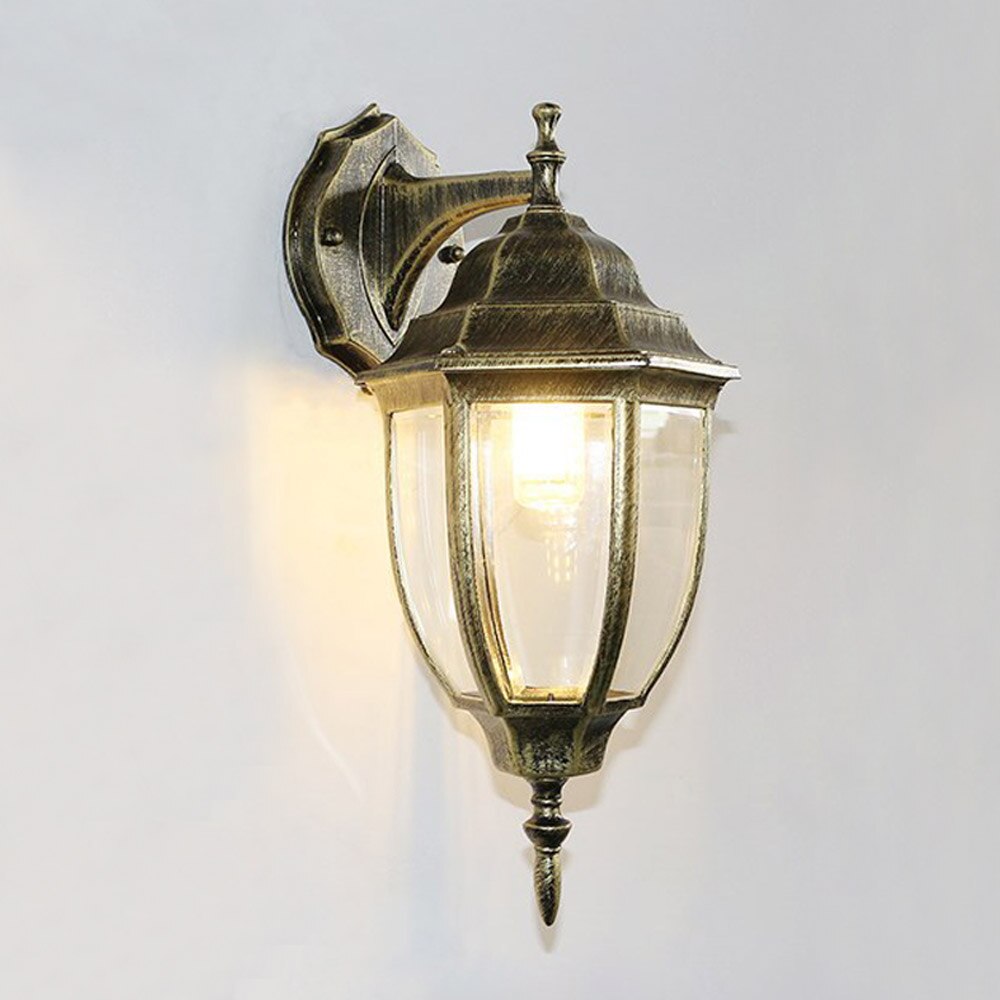 Outdoor Wall Sconce Black Bronze Wall Lamp E27 Bulb Up Down Lights Garden Coach Yard Outside Exterior Garage Sconces Porch Light: Upside down Brown / Cold White