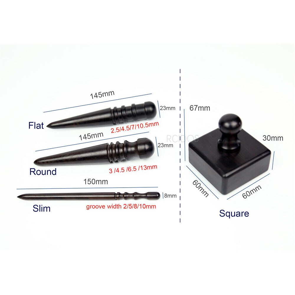 Sandalwood Grinding rod,4 mills Ebony Wood leather tip side border burnisher,leather side polish wood bar