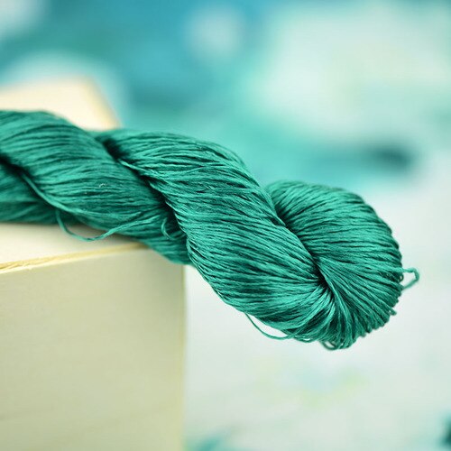 400m Solid Color Embroidery Mulberry Silk Material Wrapping Flower Velvet Flower Thread Green Series: No. 6