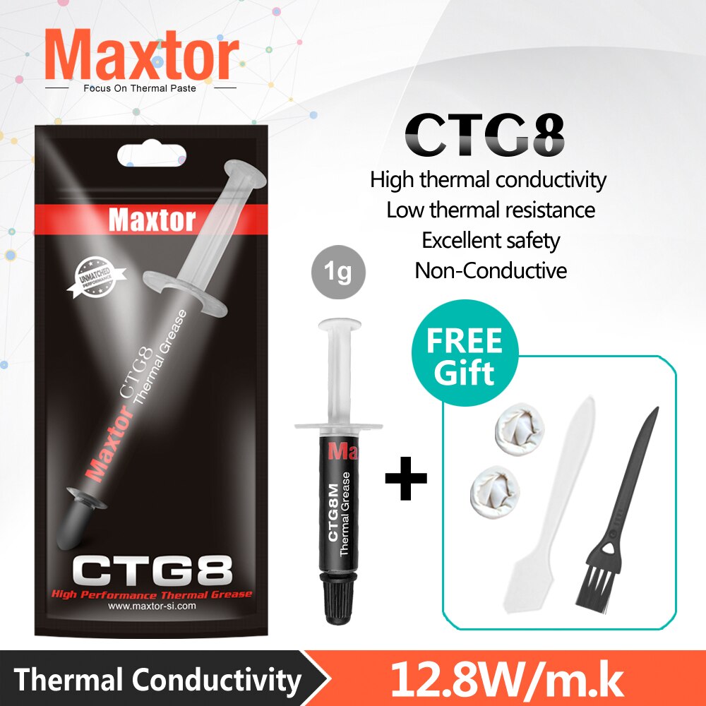 Maxtor CTG8 High Performance Thermal Paste mini 12.8W/m-k Laptop PC CPU GPU Cooler Pad Phone Heat Sink Grease: Default Title