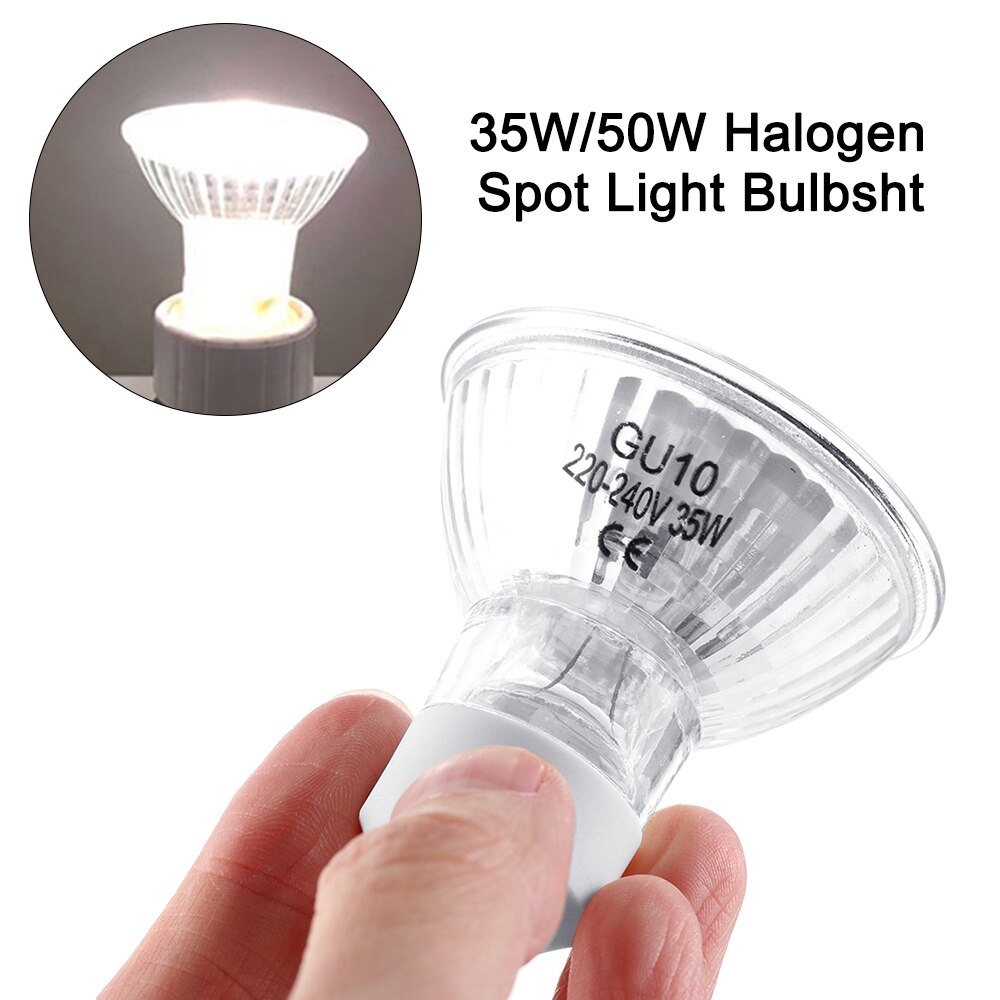 35/50W 220-240V ampoule halogène verre clair Tubes d'éclairage avec couvercle Dimmable blanc Spot lampe décor à la maison diamètre 50MM