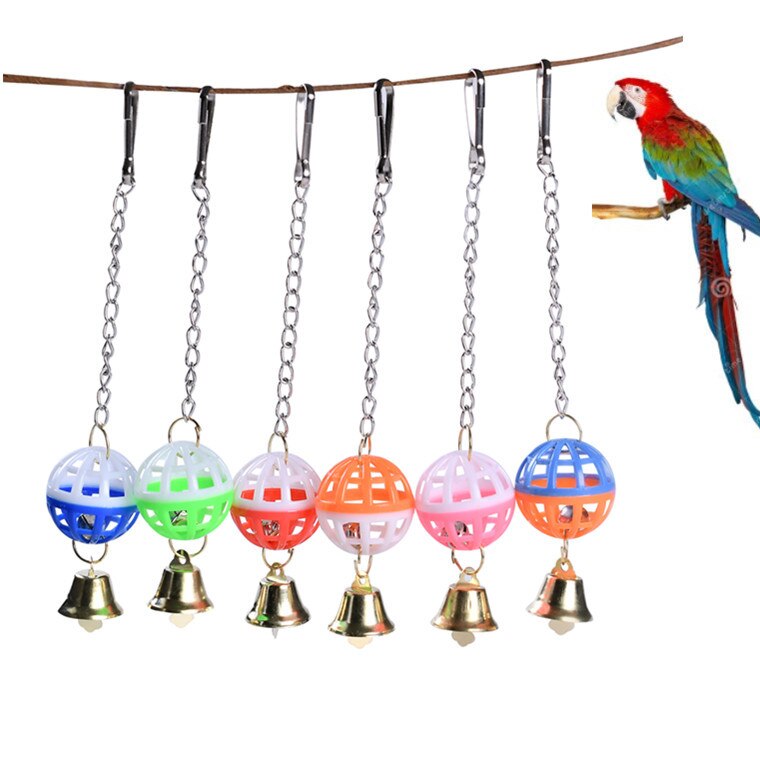 3pcs Balls Pet Birds Chew Toy Parakeet Bell Balls Parrot Toys Birdie Basketball Hoop Props Pet Parrot Pet Products Supplies: random 1pc