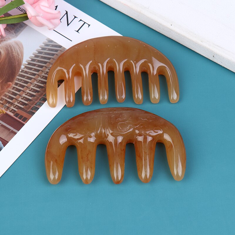 1 Pcs Natural Ox Horn Pocket Comb Wide Toothed Comb SPA Guasha Scalp Massage Brush Hair Care Tool