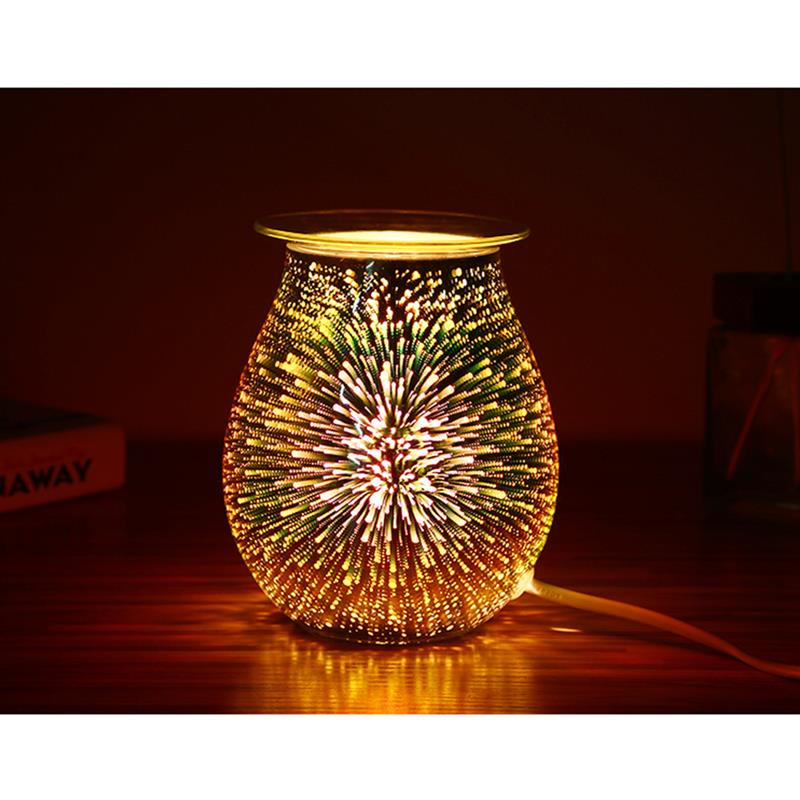 Electric Aromatherapy Lamp 3D Glass Aromatherapy Diffuser Wax Melt Warmer Glass Candle Lamp For Home Office Bedroom