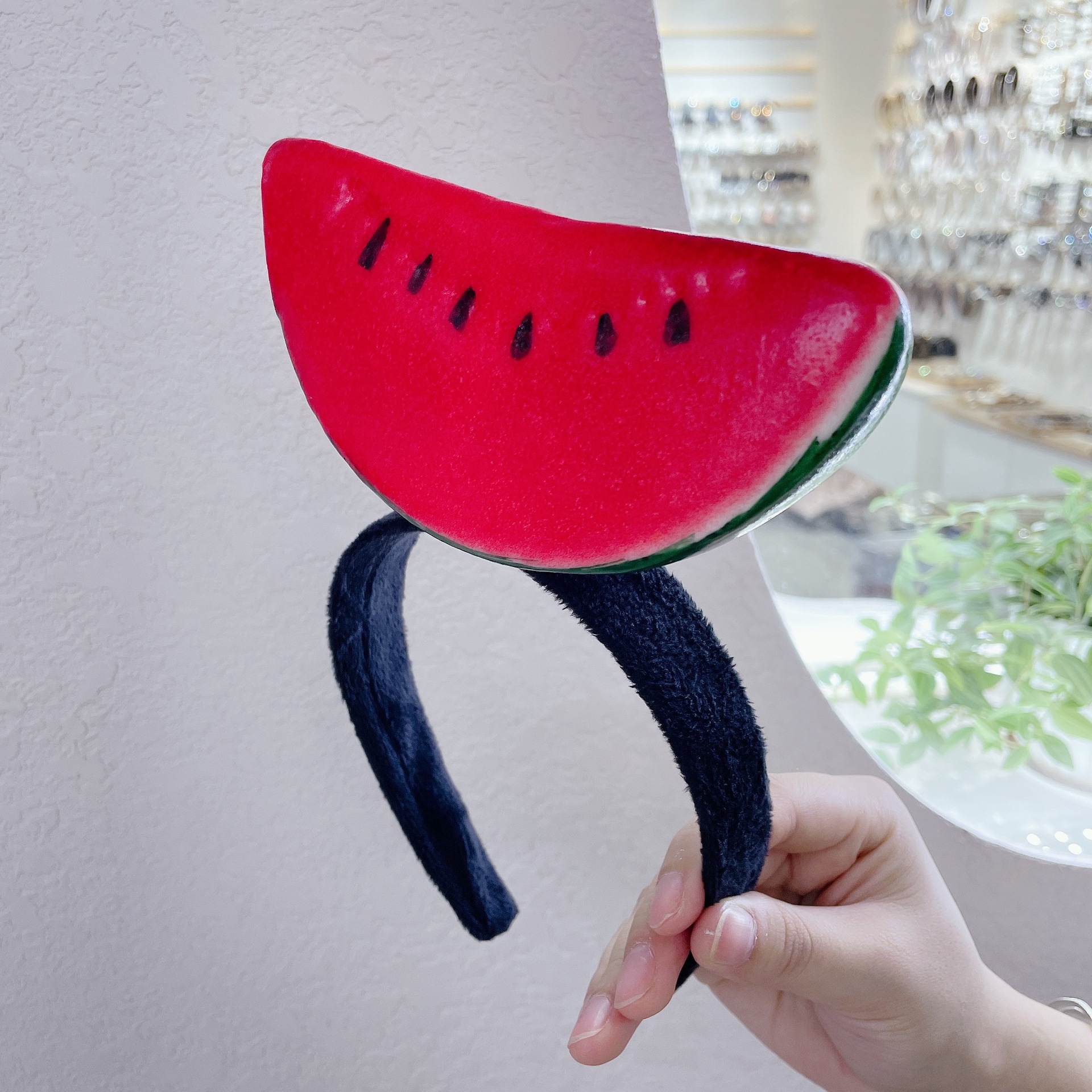 Divertido aro para el pelo tipo sándwich, diademas para frutas y verduras, diadema para de Cosplay para mujeres y niñas, tocado de felpa, accesorios para el cabello: Gris oscuro