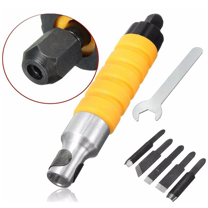 Wood Chisel Carving Tool Set Furniture Wood Carving Tool Electric Chisel+5 Carving Tips Wrench Flexible Flex Shaft