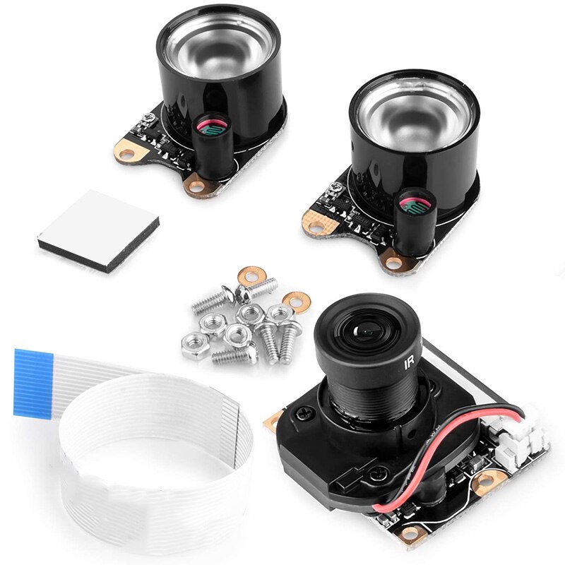 Módulo de cámara de visión nocturna para Raspberry Pi 4, Mini 5MP 1080P HD Video OV5647 Sensor Webcam Kit con ir-cut integrado