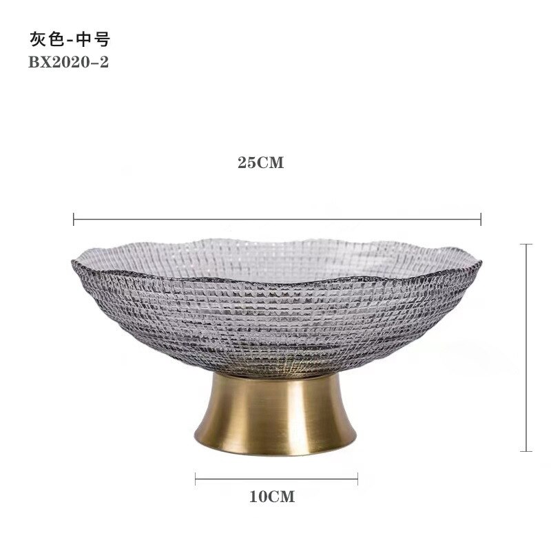 Ronde Crystal Glas Fruit Lade Salontafel Woonkamer Decoratie Gedroogd Fruit Snoep Opbergvak Woondecoratie: M