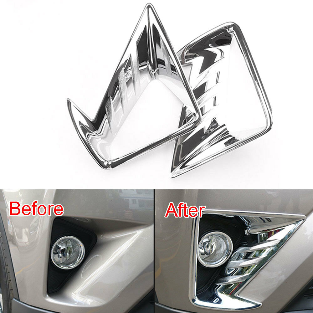Bbq @ Fuka Auto Truck Auto-Styling Voor Toyota RAV4 Abs Chrome Auto Mistlamp Lamp cover Trim Shiny Auto Sticker