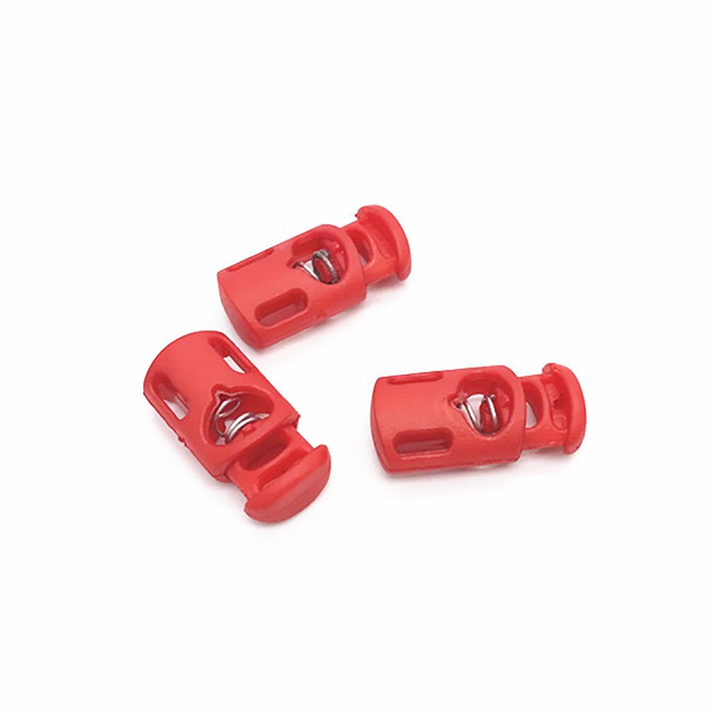 50Pcs Candy Colors Cord Lock Single Hole Drawstring Spring Cord Stopper For Paracord Garment Shoelace Rope Parts: red 