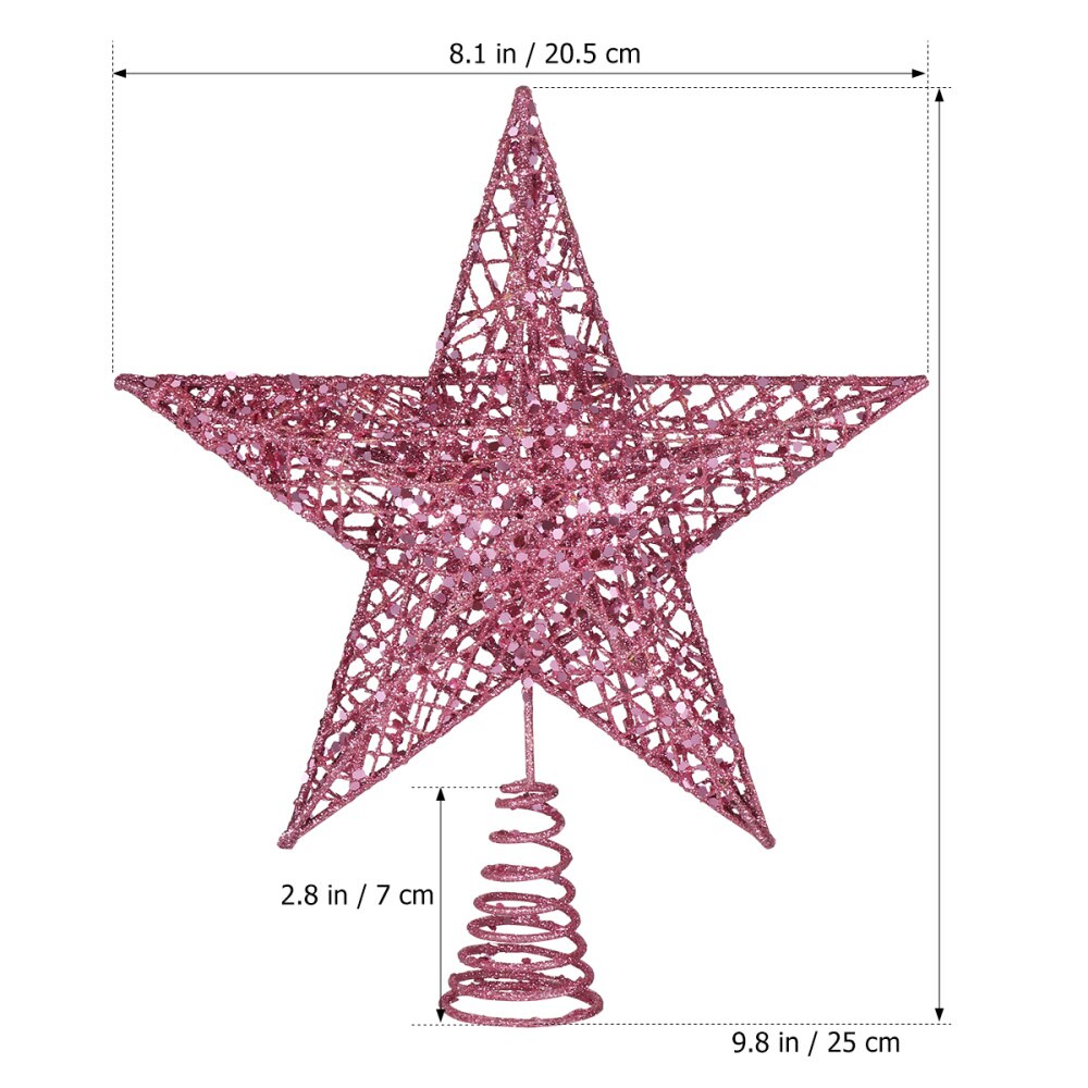 1 Pc Christmas Tree Top Topper Glittering Iron Star Topper for Banquet