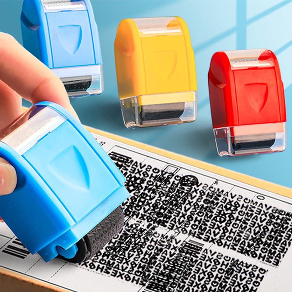 Roller Self Inking Stock Stamp Seal Theft Code Guard File Seal ID Stamp Confidential Ink Office Refill Your Tool Confidenti P7N0