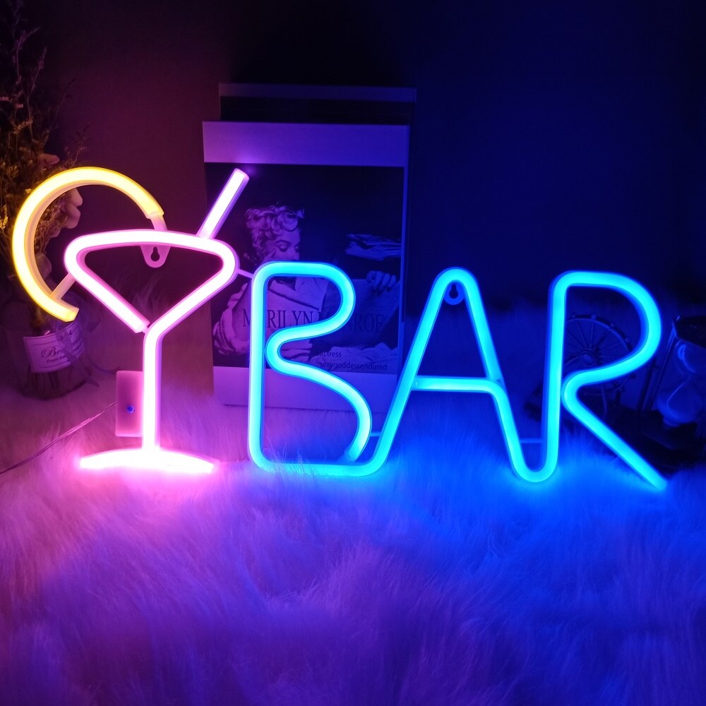 Panneau lumineux LED coloré avec télécommande, luminaire décoratif d&#39;intérieur, luminaire décoratif d&#39;intérieur, idéal pour une fête, une boutique ou un KTV: Blue bar