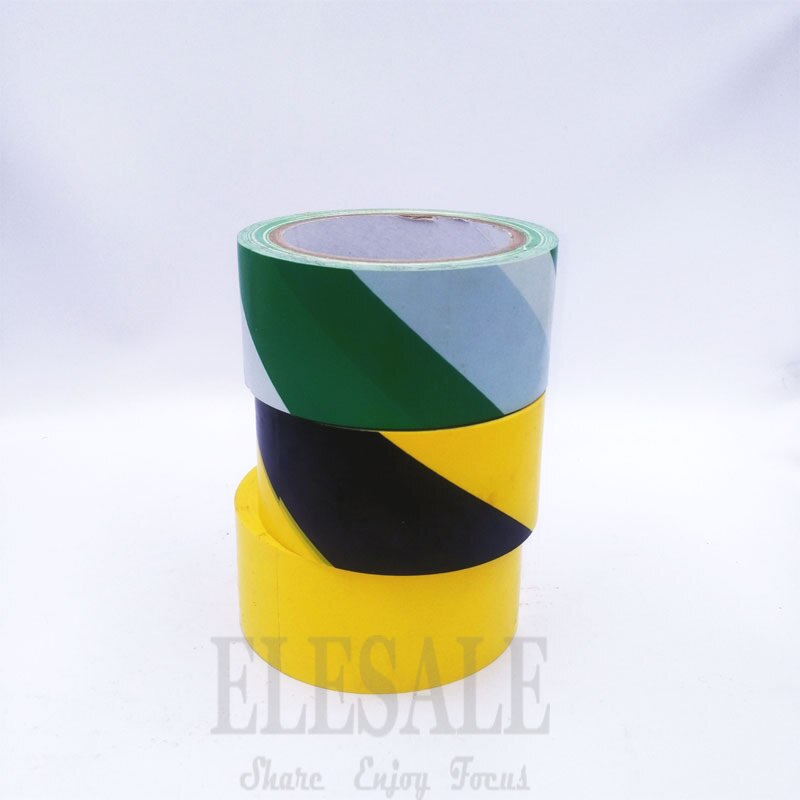 6 Rolls 48mm*18m Waterproof PVC Caution Warning Tape Barrier Safety Tapes For Warehouse Factory School Office Traffic Guide