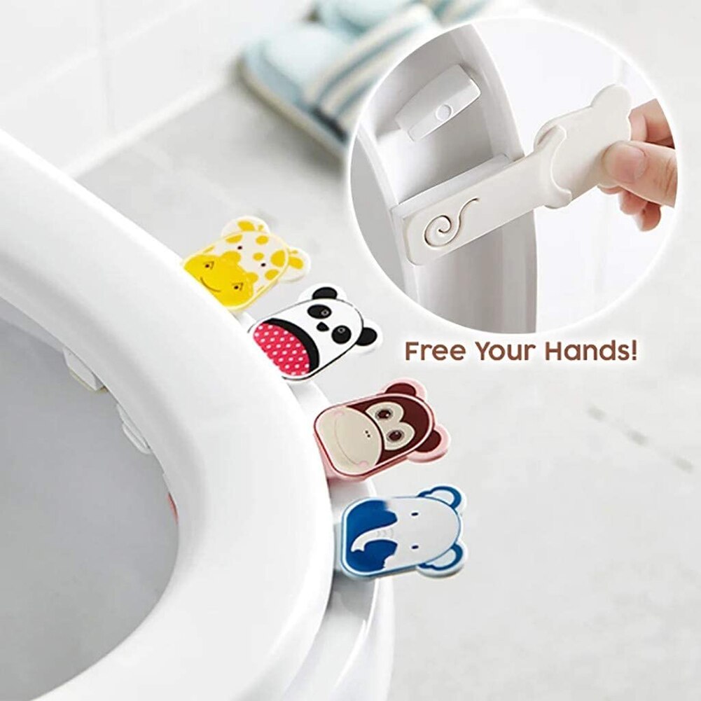 Aa Toiletbril Lifter Leuke Cartoon Animal Print Toilet Seat Cover Lifting Handvat Wc Cover Lifting Apparaat