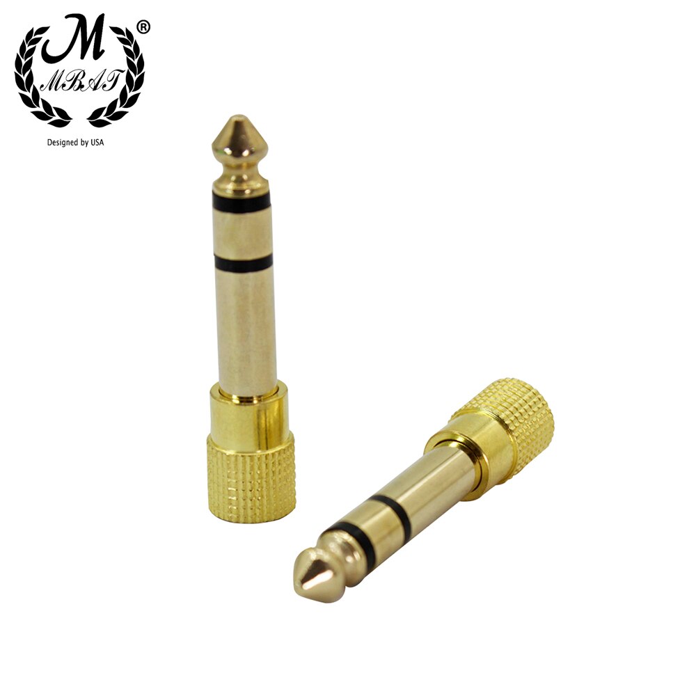 M MBAT 2Pcs 6.5MM Jack To 3.5MM Plug Connector Audio Adapter Audio Connector Converter Amplifier Musical Instrument Accessories