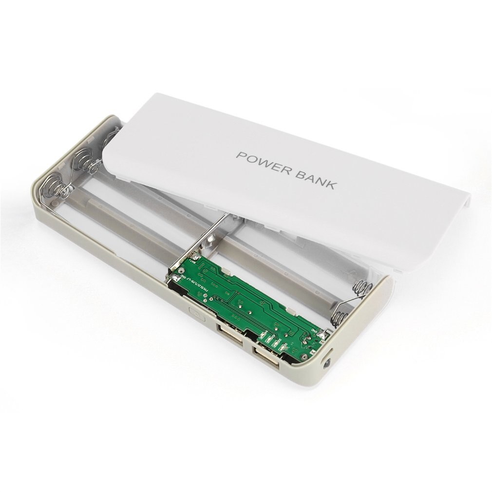 13000mah, carcasa de batería portátil, baterías externas, portátil, teléfono móvil, Banco de respaldo con doble interfaz USB, cargador, potencia portátil: Blanco