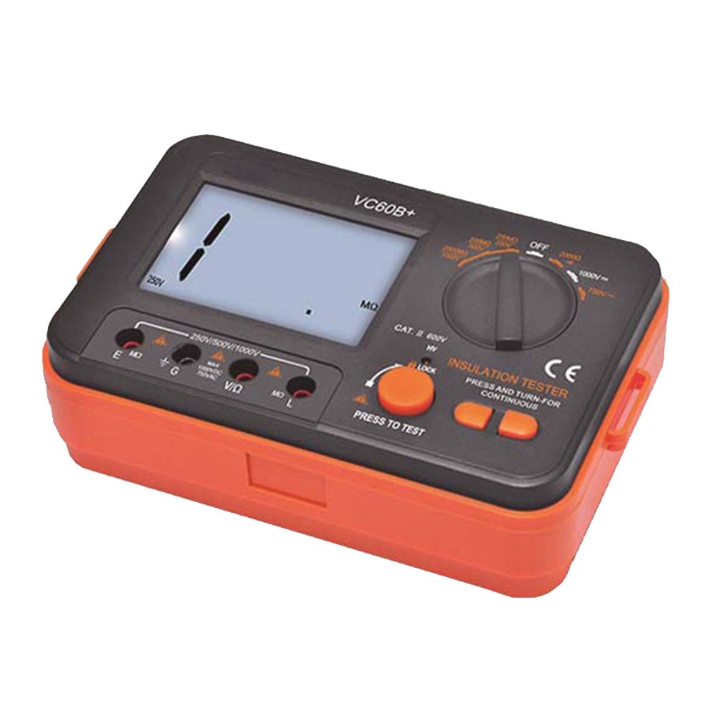 Plastic Backlight Battery Powered With Test Lead DCV ACV Meter Insulation Resistance Tester Digital Display