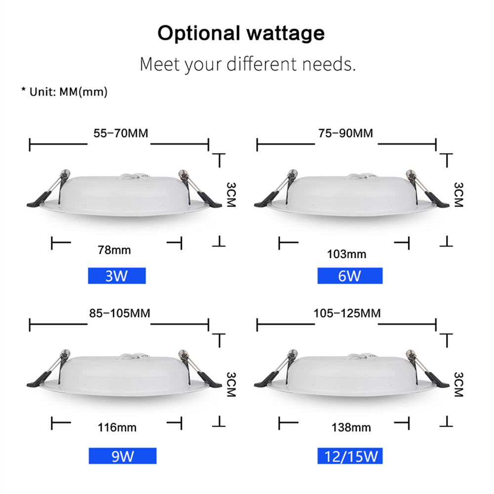 Dc 12 V Led Downlight 3W 6W 9W 12W 15W 18W 36W Led plafond Inbouw Grid Aluminium Ronde Lamp Spot Licht Voor 12 Volt