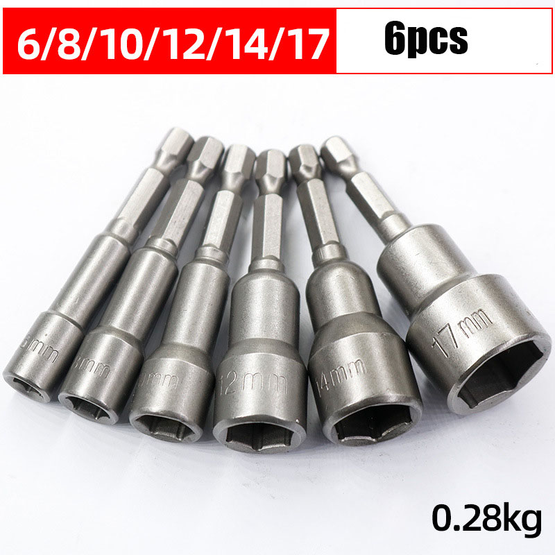 Magnetic Nut Socket Screwdriver Bits 1/4”Hex Shank Key Set Drill Bit Adapter Bolt Drivers Repairing Tool for Power Drills Impact: Dark Grey