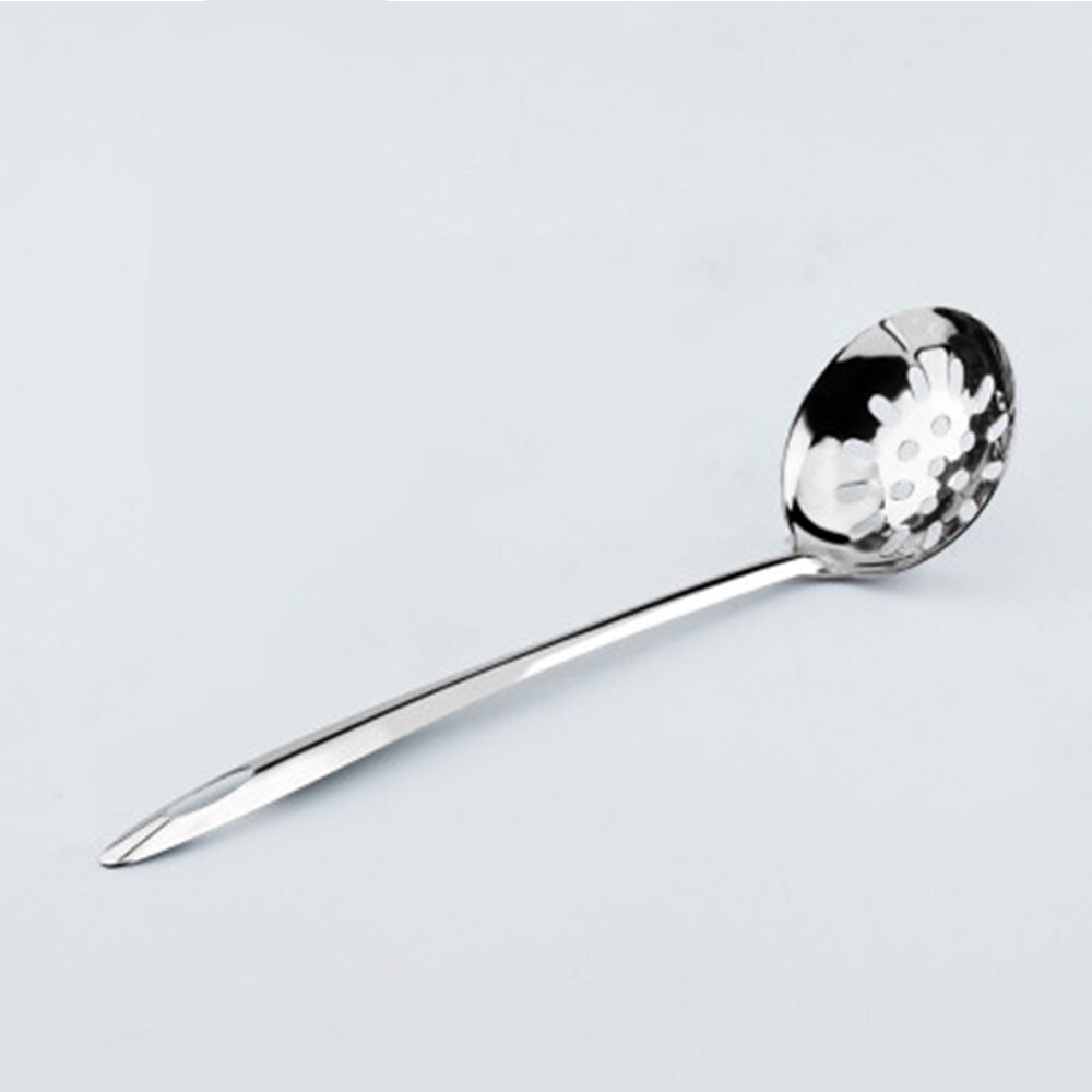 Stainless Steel Spoon And Leaky Spoon Colander Pot Spoon Long Handle Kitchen Cooking Tool Slotted Ladle Soup Ladle: Small slotted spoon