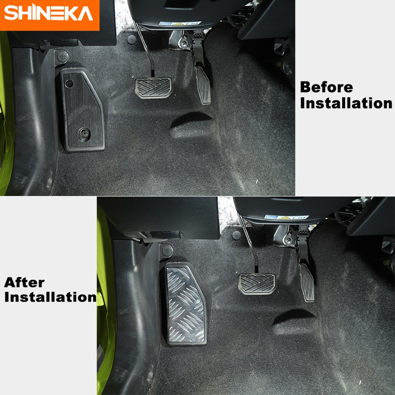 Shineka bilpedaler til suzuki jimny bil venstre fodstøtte pedal dekoration dækker skridsikkert tilbehør til suzuki jimny +