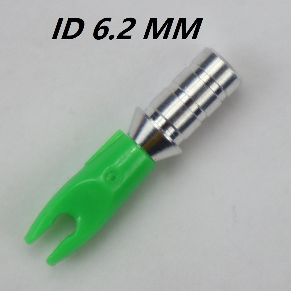 36pcs Arrow Pin Nocks Arrow Nock +Aluminum Pin For 4.2 mm 6.2 mm Carbon Arrow Shaft DIY Archery Accessories: ID 6.2 mm green