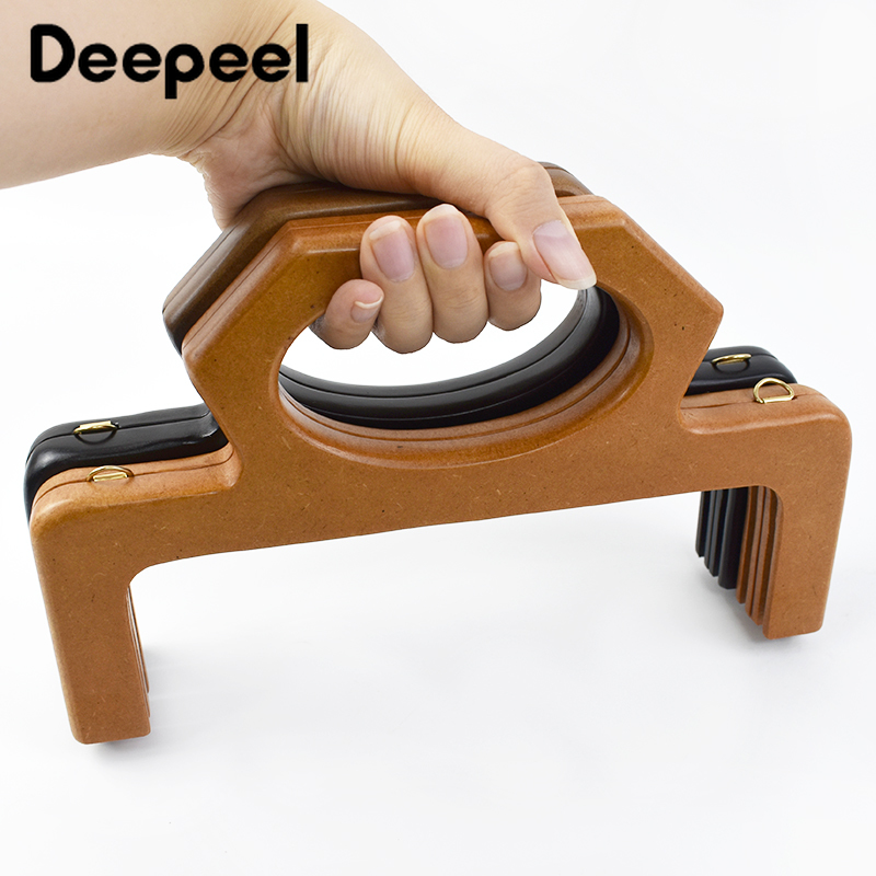 1/2 Stuks 25*15 Cm Mode Houten Tas Handvat Portemonnee Frame Kus Sluiting Diy Handgemaakte Sluiting Naaien beugels Vrouwen Handtas Accessoires