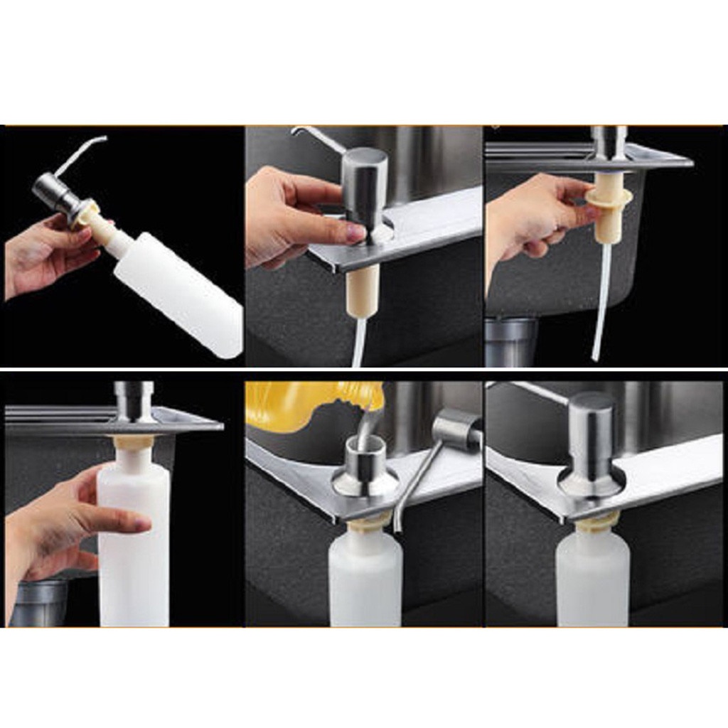 Blanc liquide savon distributeur Lotion couverture intégré cuisine plan de travail de lavabo outils de cuisine ustensiles cuisine salle de bain accessoires