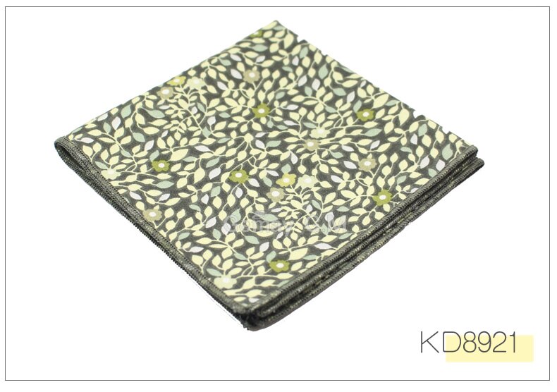 Merk casual heren katoenen zakdoeken geweven bloemenprint pochet heren bruiloft feest zakdoek zachte handdoeken zakdoek: Kd8921