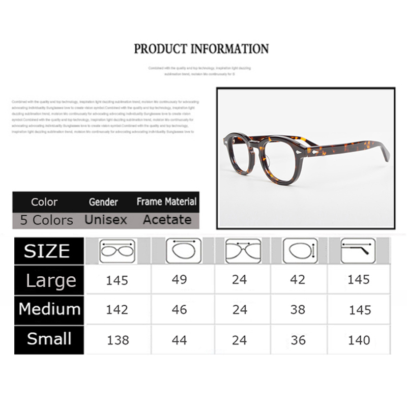 Lunettes Johnny Depp-monture de lunettes pour hommes et femmes, avec boîte et étui d'ordinateur, optique rétro, monture de lunettes, verres transparents