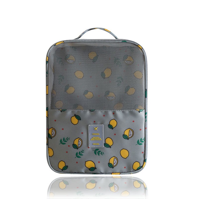 Travel Waterproof Shoe Bag Men and Women Clothing Luggage Accessories Storage Portable Pluggable: Gray lemon