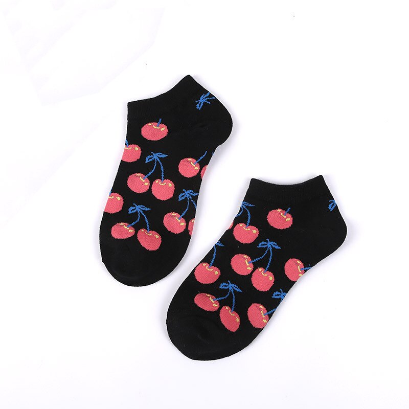 Mens' Fruit Avocado Zebra Cotton Boat Socks European and American Ins Tide Socks Happy and Funny Socks Man's Sox