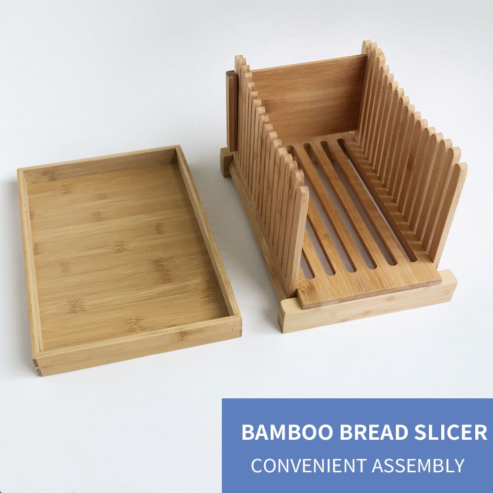 Bread Slicer Bamboo Foldable Bread Slicing Guide Bun Cutting Home Kitchen Tool Bamboo Bread Slicer Cakes Pastry Crumb Bread