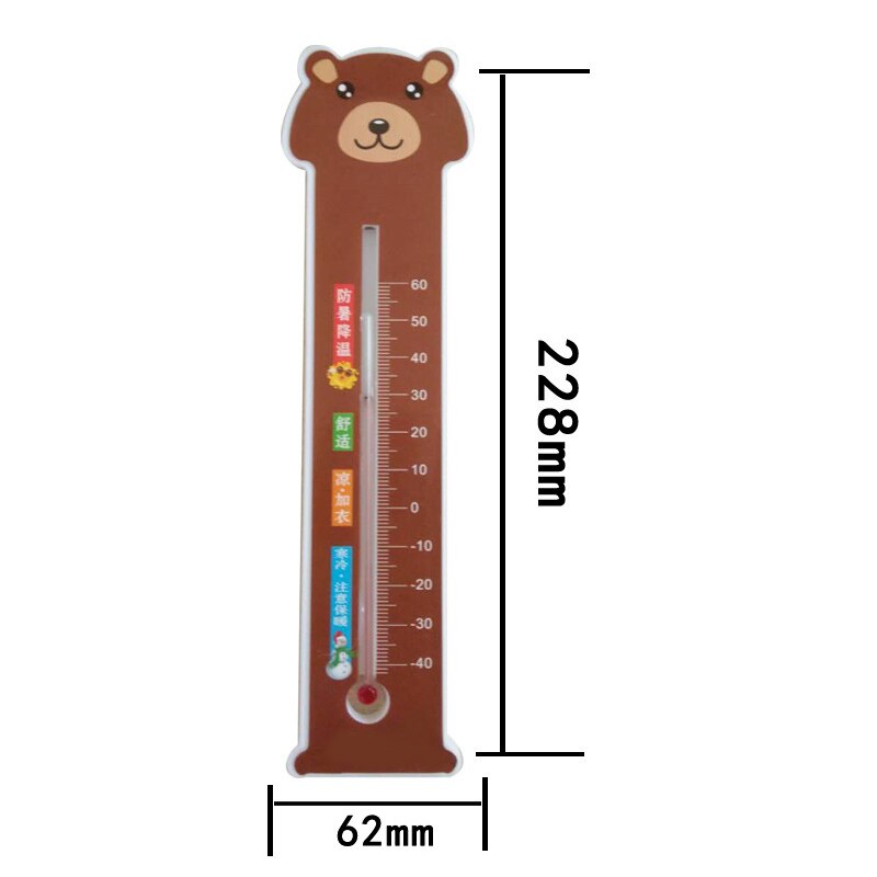 Bonito termómetro Vertical de dibujos animados, medidor de temperatura para Monitor de pared para uso en interiores y exteriores para niños: Randow color 1 pc
