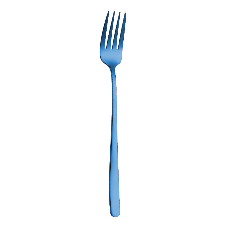 Thuis Rvs Regenboog Lange Steel Vork Klassieke Ijs Scoop Dessert Fruit Vork Thee Koffie Mengen Lepel Servies: 12