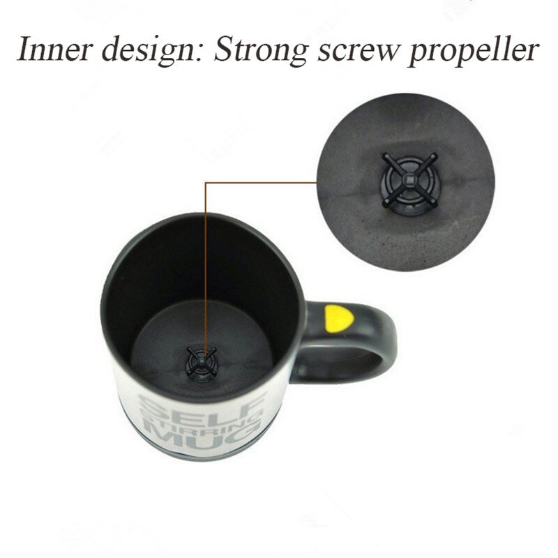 Taza de café de mezcla automática de leche de 400ml tazas de acero inoxidable inteligente taza de mezcla de jugo de acero inoxidable taza de acero