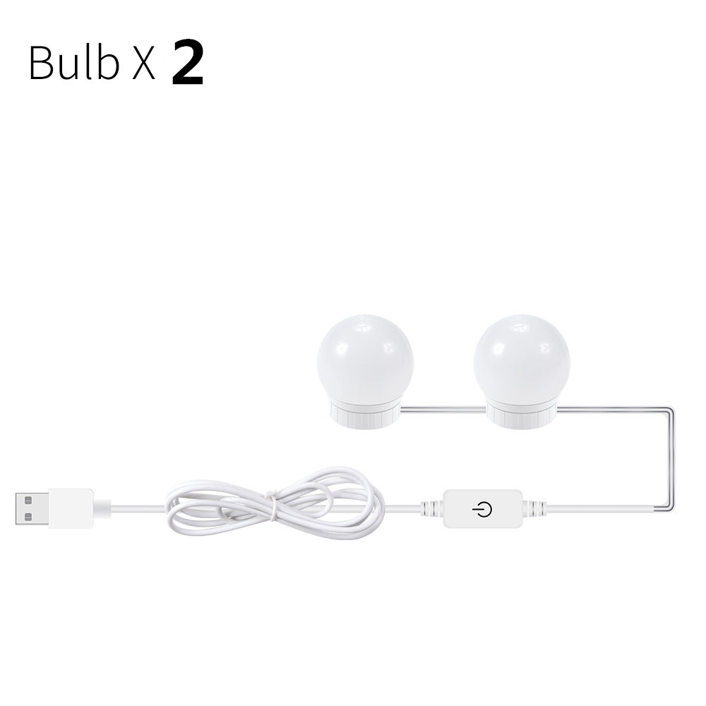 Canling Led 12V Make Spiegel Gloeilamp Hollywood Vanity Verlichting Traploos Dimbare Wandlamp 6 10 14 Bollen Kit voor Kaptafel: 2 Bulbs