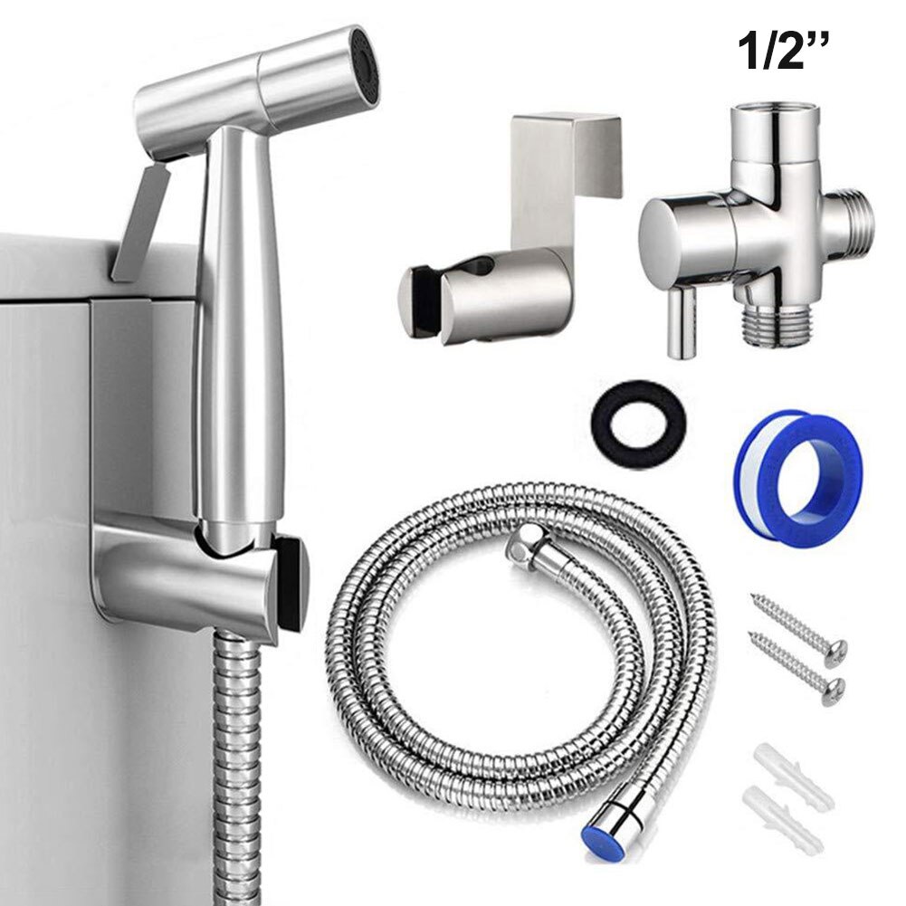 Handheld Bidet Sproeier Kit Rvs Hand Bidet Kraan Voor Badkamer Handspuit Douche: EU