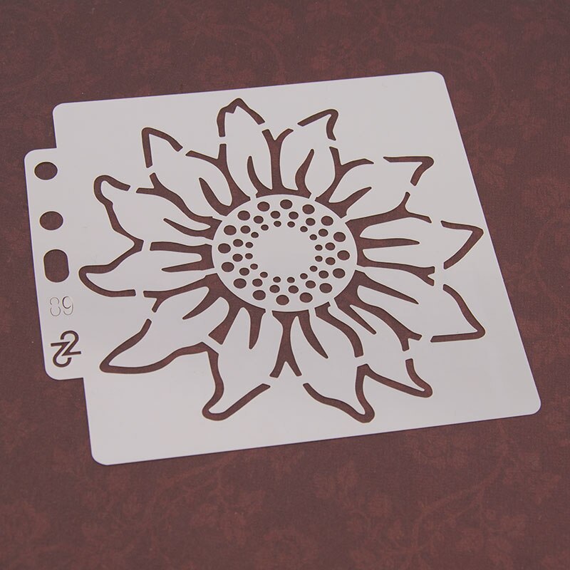 Zonnebloem diy gelaagdheid sjablonen muurschildering scrapbooking kleuren reliëf knutselen decoratie papier kaart sjabloon